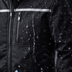 Siyah reflektörlü su ve rüzgar geçirmez softshell iş montu