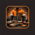 Softshell mont turuncu siyah iş ceketi Orange Cat