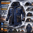 Oxford su geçirmez ve rüzgar geçirmez iş montu – heavy duty kaban modeli