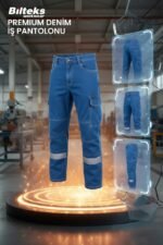 Çift Diz Destekli Kot İş Pantolonu